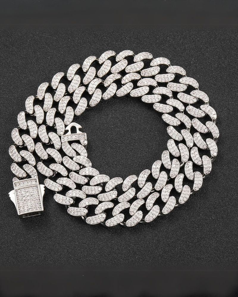 Hip Hop Stainless Steel 12mm Iced Cuban Link Chain