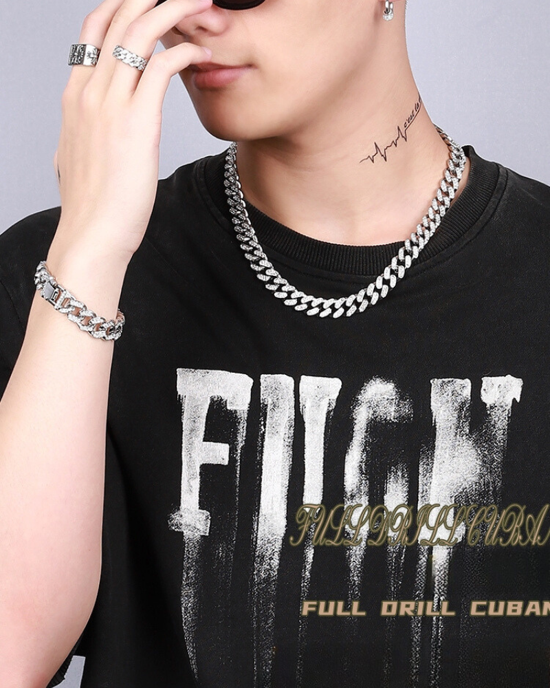 Hip Hop Titanium Steel Cuban Link Chain Necklace