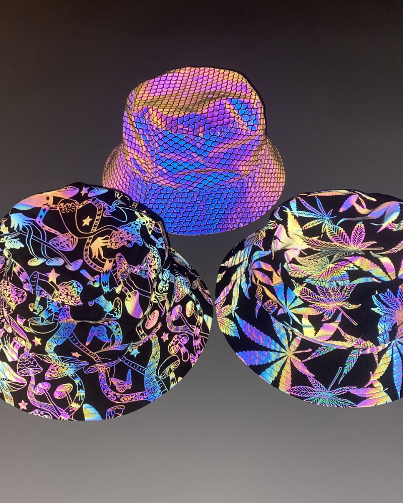 Hip Hop Rainbow Reflective Bucket Hat