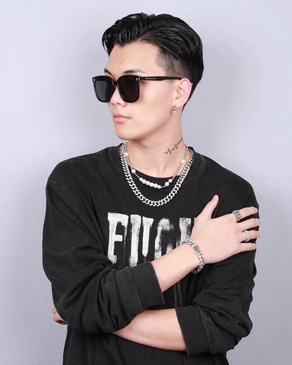 Hip Hop Titanium Steel Cuban Link Chain Necklace