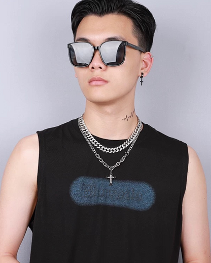 Hip Hop Titanium Steel Cuban Link Chain Necklace