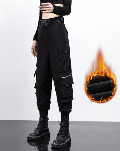 Techwear Black Multi-Pockets Women Cargo Pants
