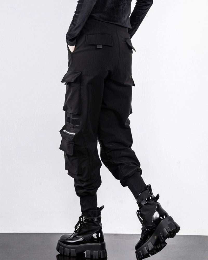 Techwear Black Multi-Pockets Women Cargo Pants
