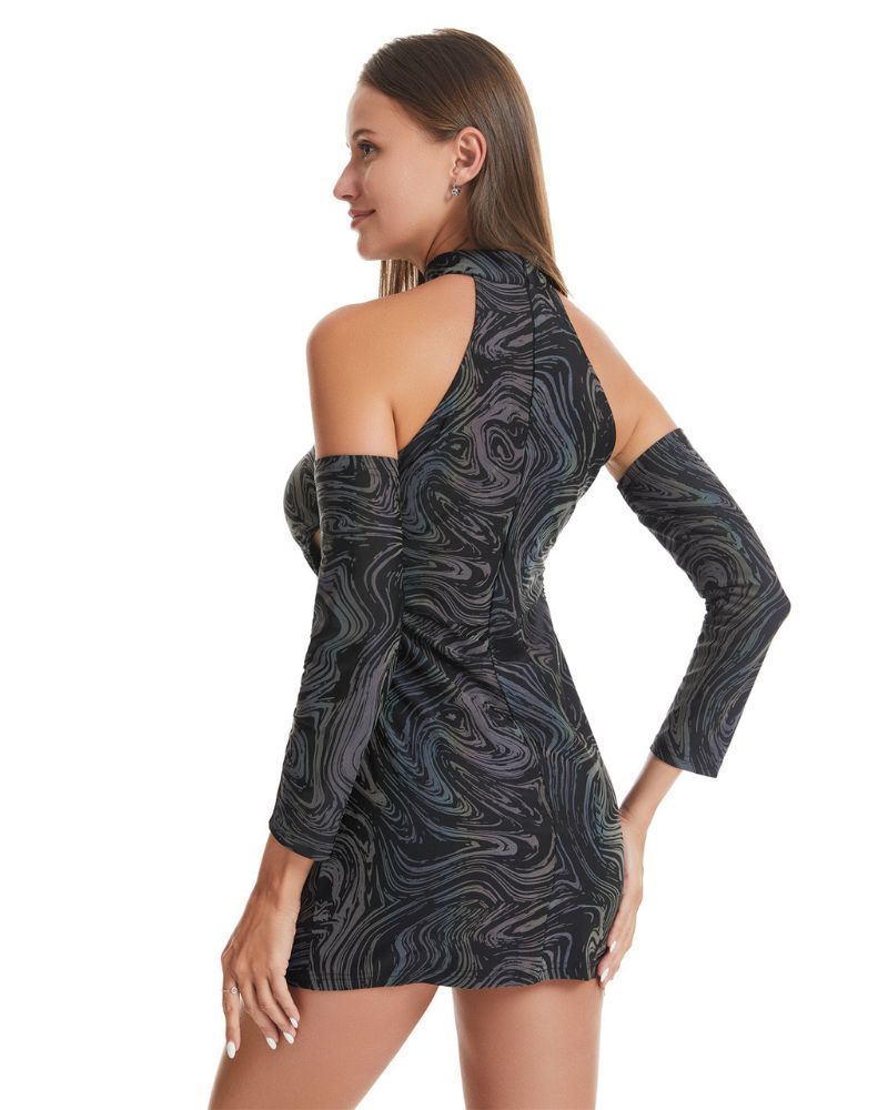 camo black halter dress x Revolve Camo Dress