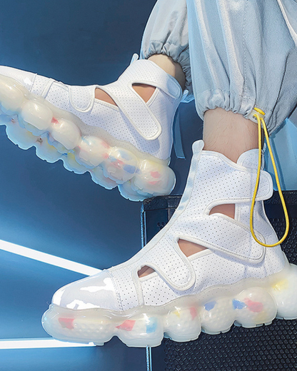 Techwear Hollowed-Out High-Top Sandals Sneakers