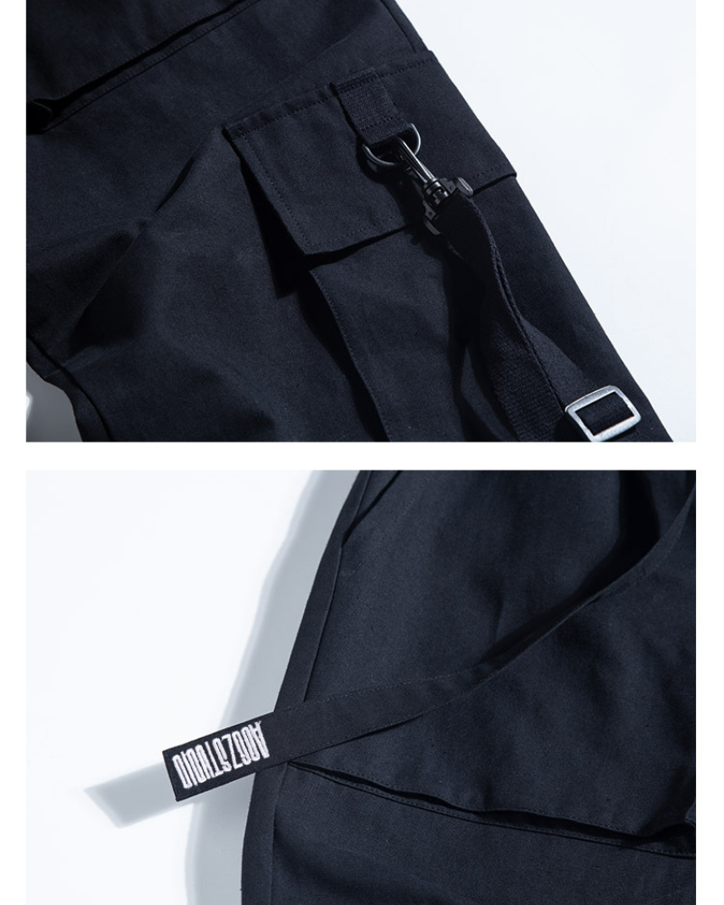 Techwear Street Style Black Cargo Pants