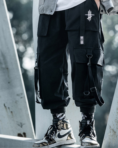 Techwear Street Style Black Cargo Pants