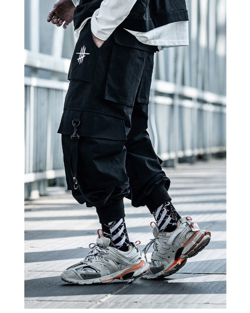 Techwear Street Style Black Cargo Pants