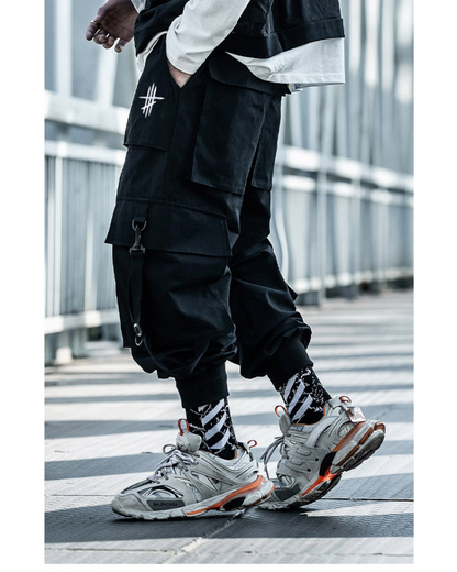 Techwear Street Style Black Cargo Pants