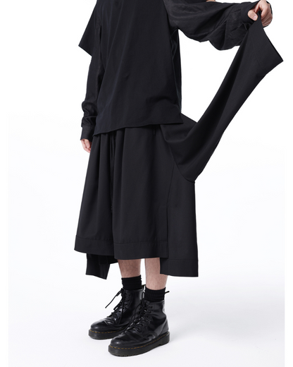 Japanese Deconstructed Shirt Look Hakama Pants