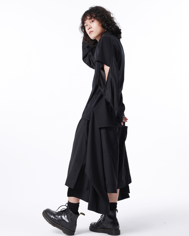 Japanese Deconstructed Shirt Look Hakama Pants