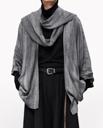 Japanese-Style Mid-Length Unisex Linen Cardigan