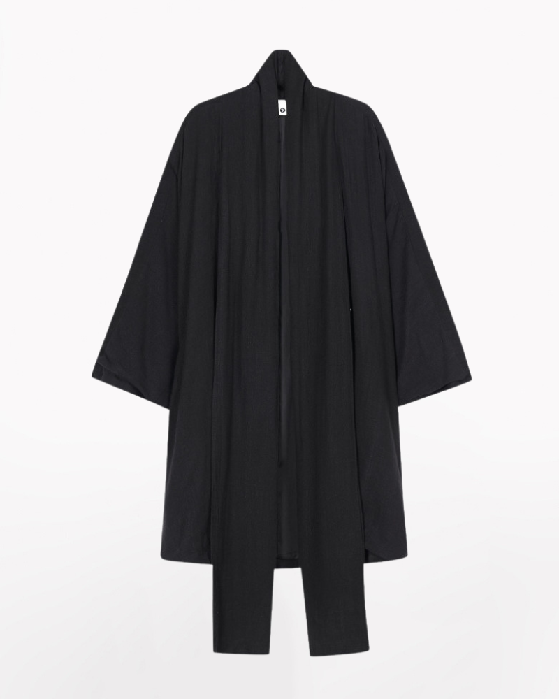 Japanese-Style Mid-Length Unisex Linen Cardigan