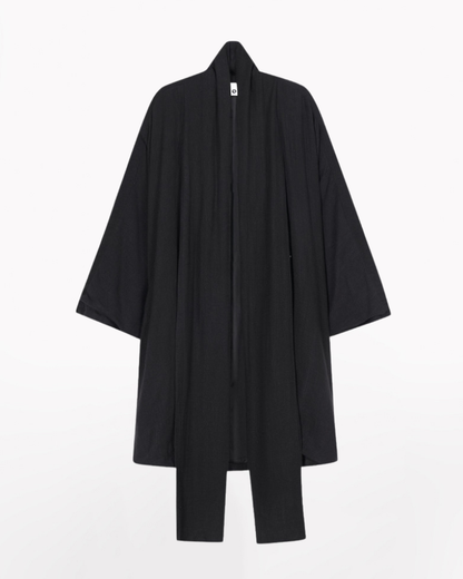 Japanese-Style Mid-Length Unisex Linen Cardigan