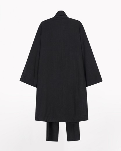 Japanese-Style Mid-Length Unisex Linen Cardigan