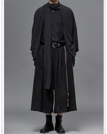 Japanese-Style Mid-Length Unisex Linen Cardigan