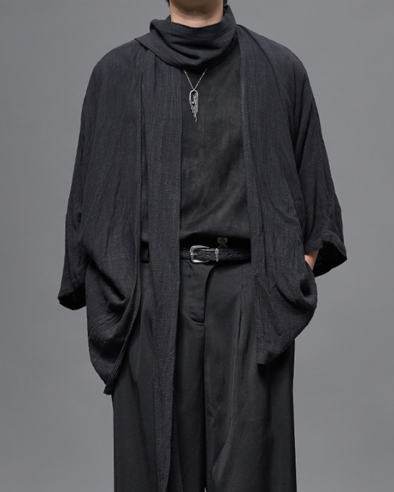 Japanese-Style Mid-Length Unisex Linen Cardigan