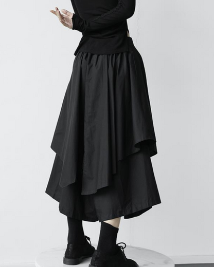 Japanese Wide-Leg Skirt Pants