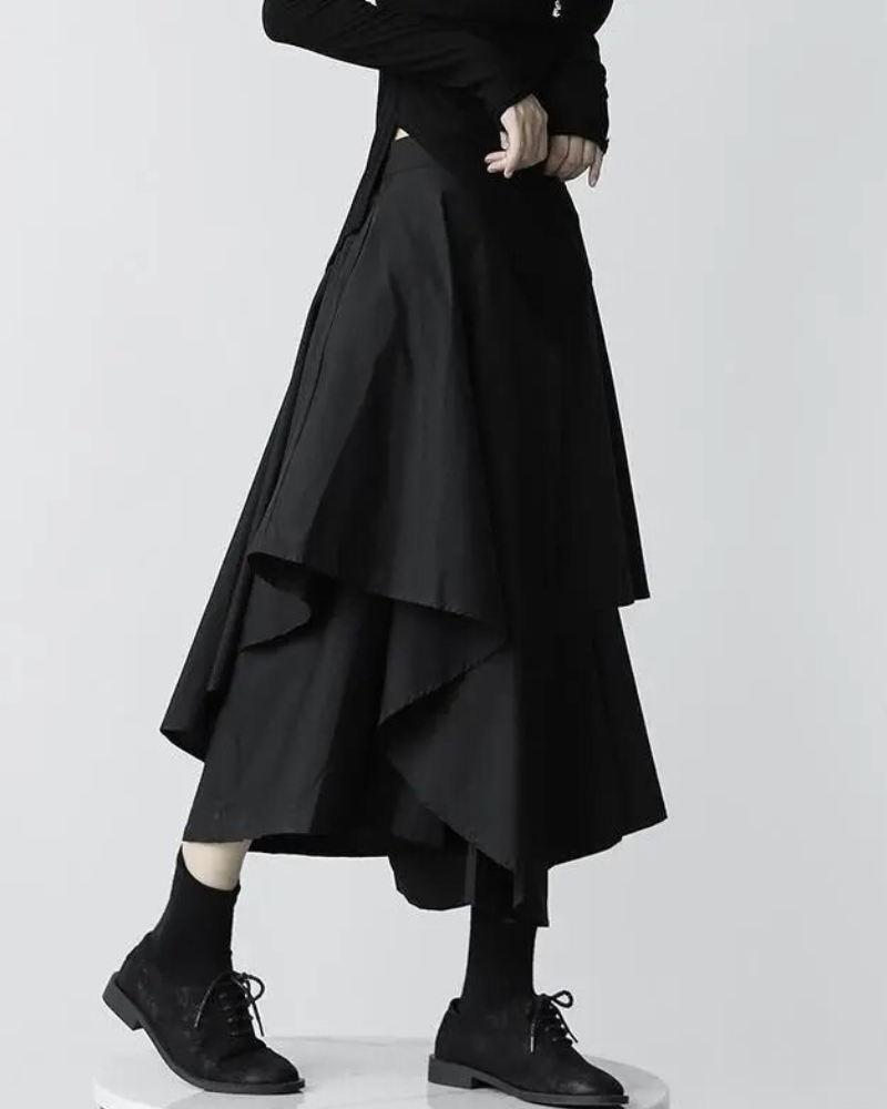 Japanese Wide-Leg Skirt Pants