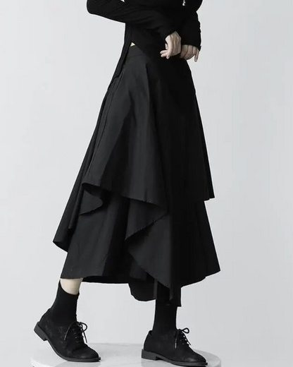 Japanese Wide-Leg Skirt Pants
