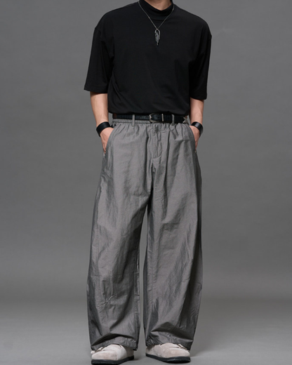 Japanese Retro Tencel Linen Loose Straight-Leg Pants