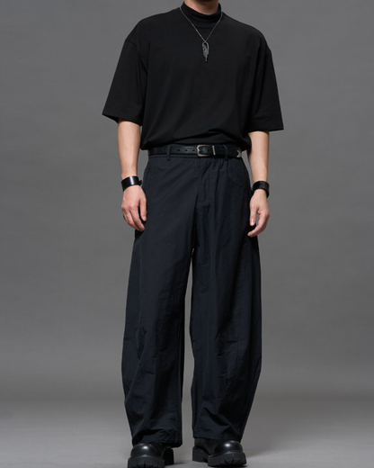 Japanese Retro Tencel Linen Loose Straight-Leg Pants
