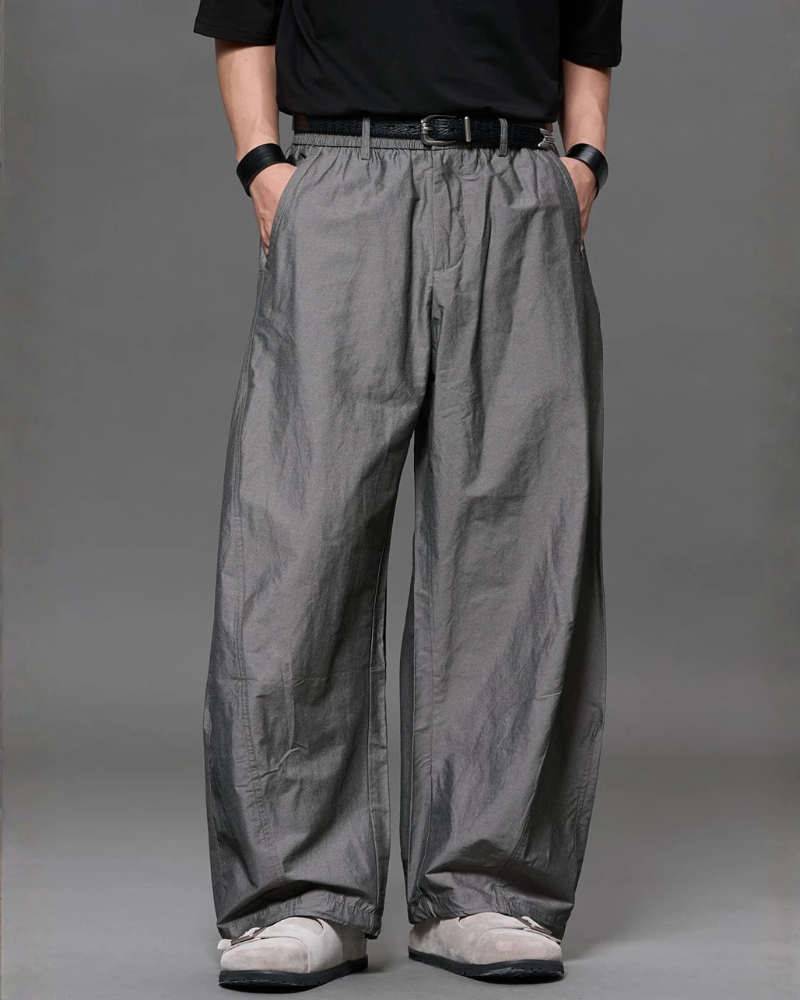 Japanese Retro Tencel Linen Loose Straight-Leg Pants