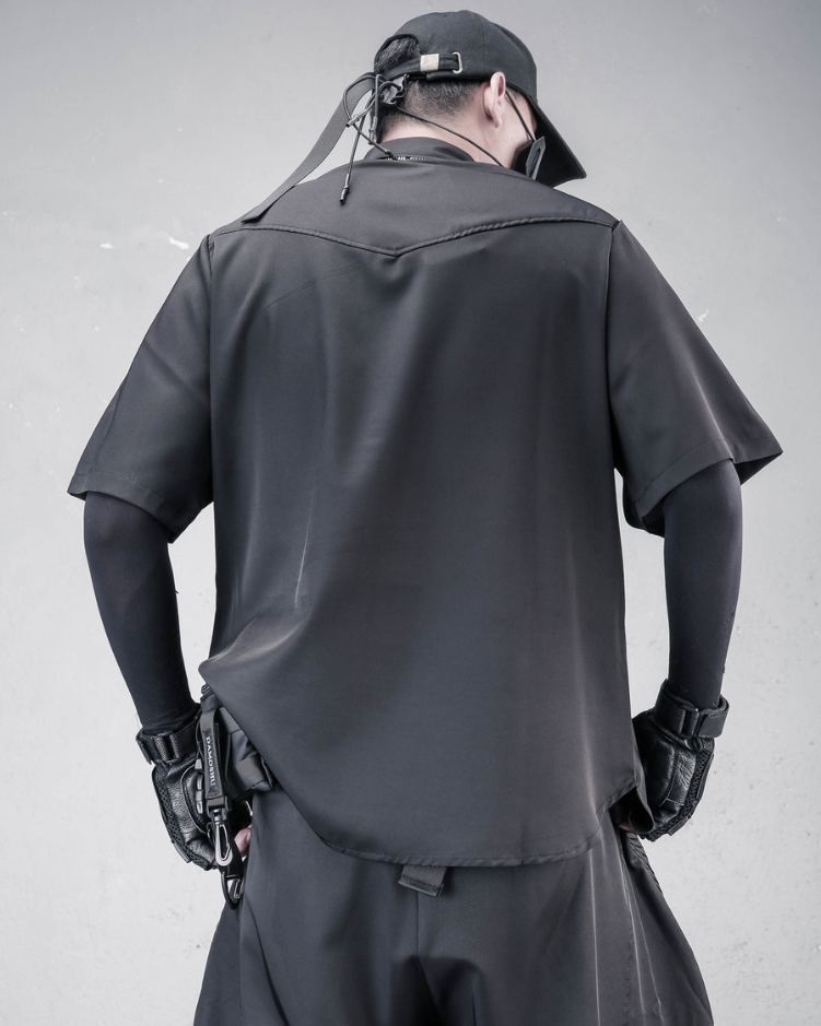 Japanese Style Summer Loose Pleated Short Sleeve Shirt