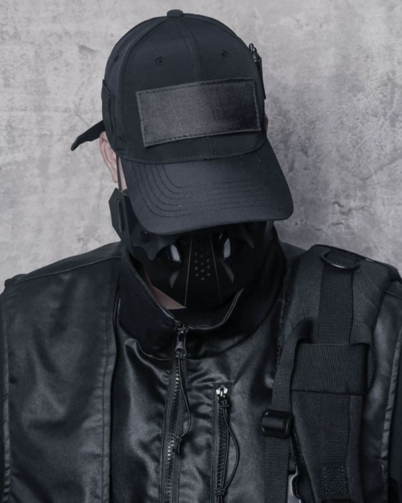 Cyberpunk cap, Caps,Futuristic fashion,Techwear Cap,Streetwear Cap,
Cyberpunk style,Beanie,Urban fashion,Cyberpunk accessories,Hacking culture,Cybernetic aesthetic