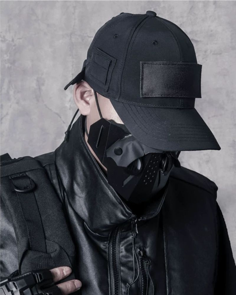 Cyberpunk cap, Caps,Futuristic fashion,Techwear Cap,Streetwear Cap,
Cyberpunk style,Beanie,Urban fashion,Cyberpunk accessories,Hacking culture,Cybernetic aesthetic