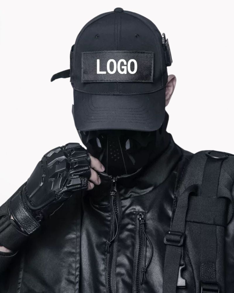 Cyberpunk cap, Caps,Futuristic fashion,Techwear Cap,Streetwear Cap,
Cyberpunk style,Beanie,Urban fashion,Cyberpunk accessories,Hacking culture,Cybernetic aesthetic