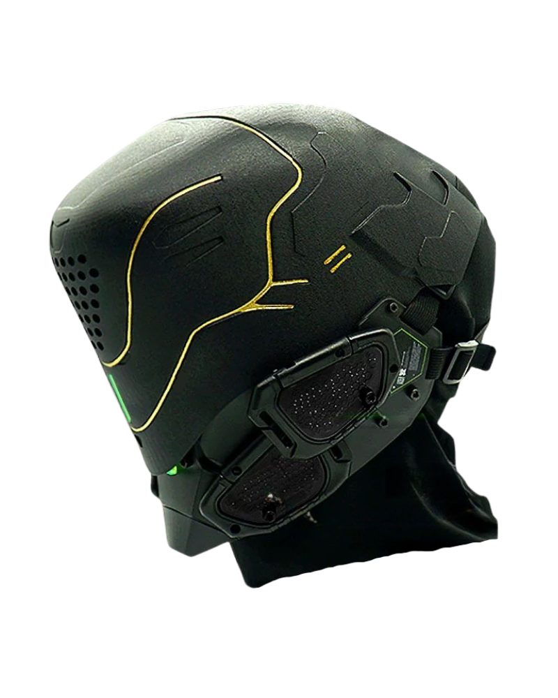 Mech Ares Futuristic Cyberpunk Helmet, for Men, Size Onesize, Black