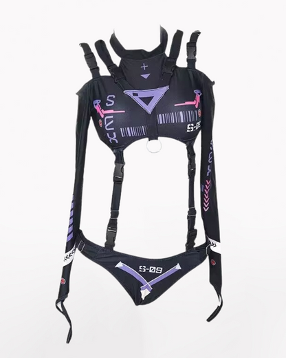 Mechanical Agent Cut-out Techwear Bodysuit