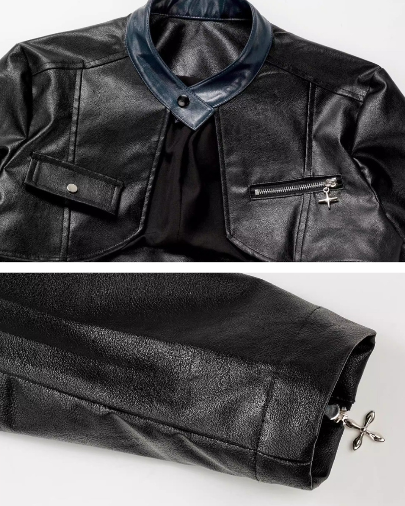 Mechanical Girl Leather Jacket Tank Skirt Set (Sold Separately)