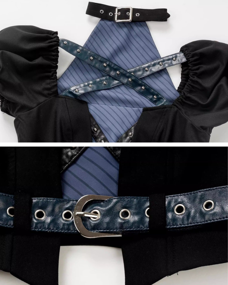 Mechanical Girl Leather Jacket Tank Skirt Set (Sold Separately)