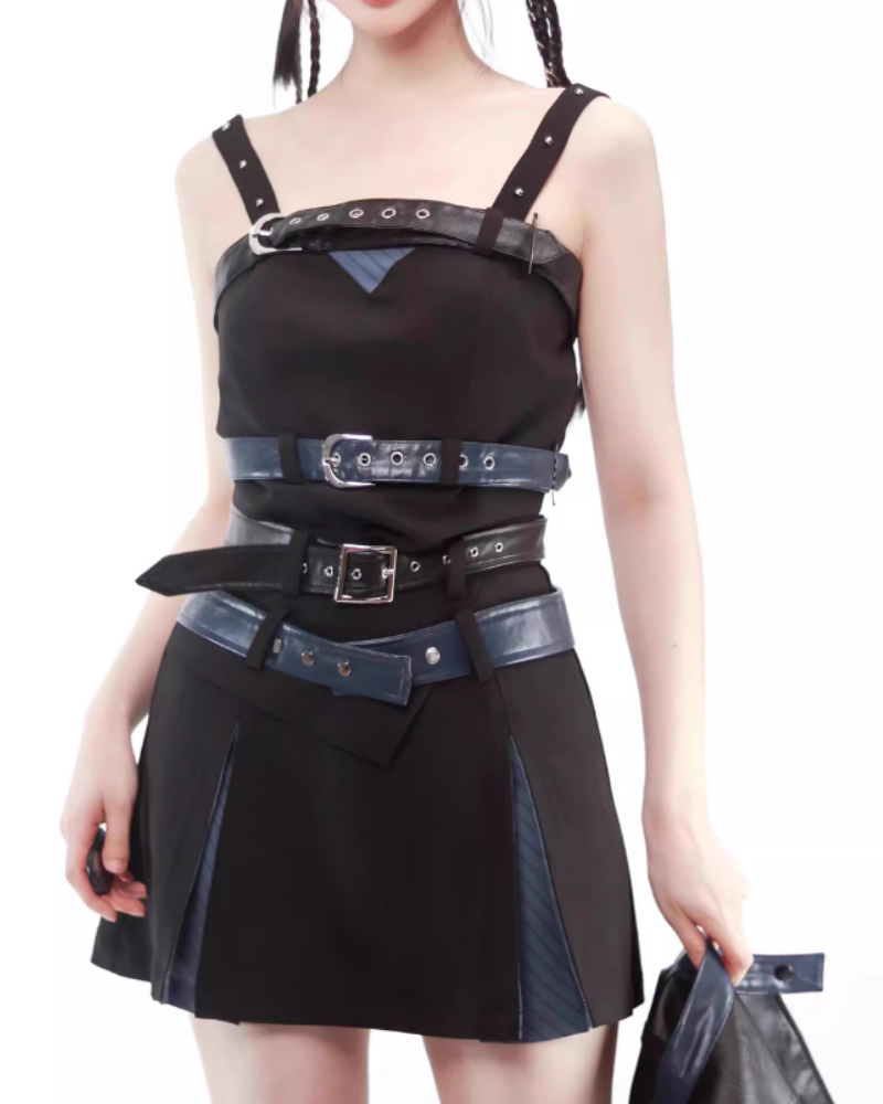 Mechanical Girl Leather Jacket Tank Skirt Set (Sold Separately)