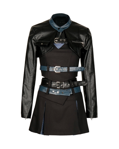 Mechanical Girl Leather Jacket Tank Skirt Set (Sold Separately)
