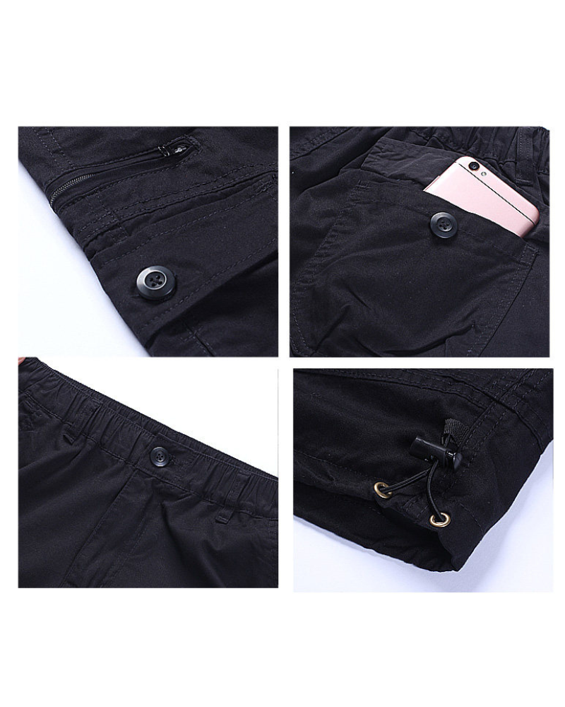 Men’s Loose Summer Black Camo Jorts