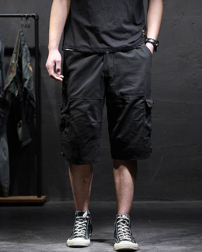 Men’s Loose Summer Black Camo Jorts
