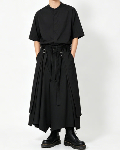 Japanese Dark Casual Tencel Short Sleeve Shirt