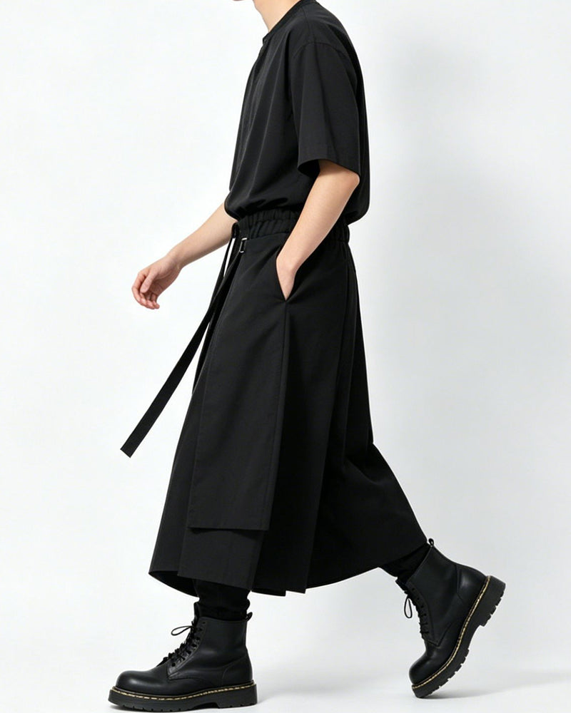 Japanese Dark Casual Tencel Short Sleeve Shirt