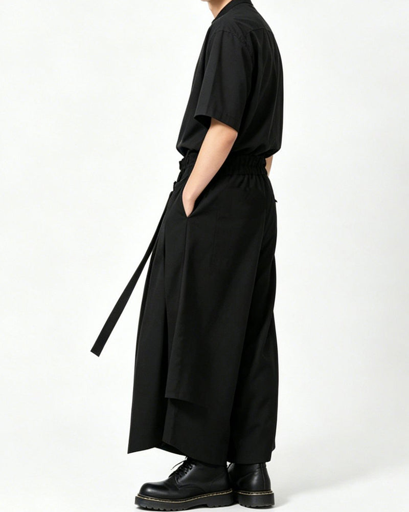 Japanese Dark Casual Tencel Short Sleeve Shirt