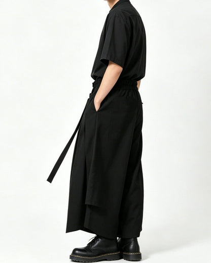 Japanese Dark Casual Tencel Short Sleeve Shirt