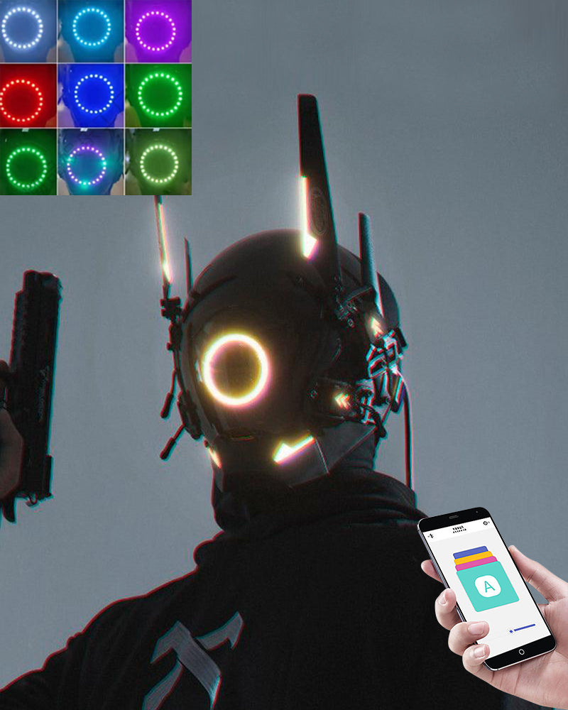Metaverse Shock Futuristic LED Cyberpunk Helmet Mask – Techwear Official