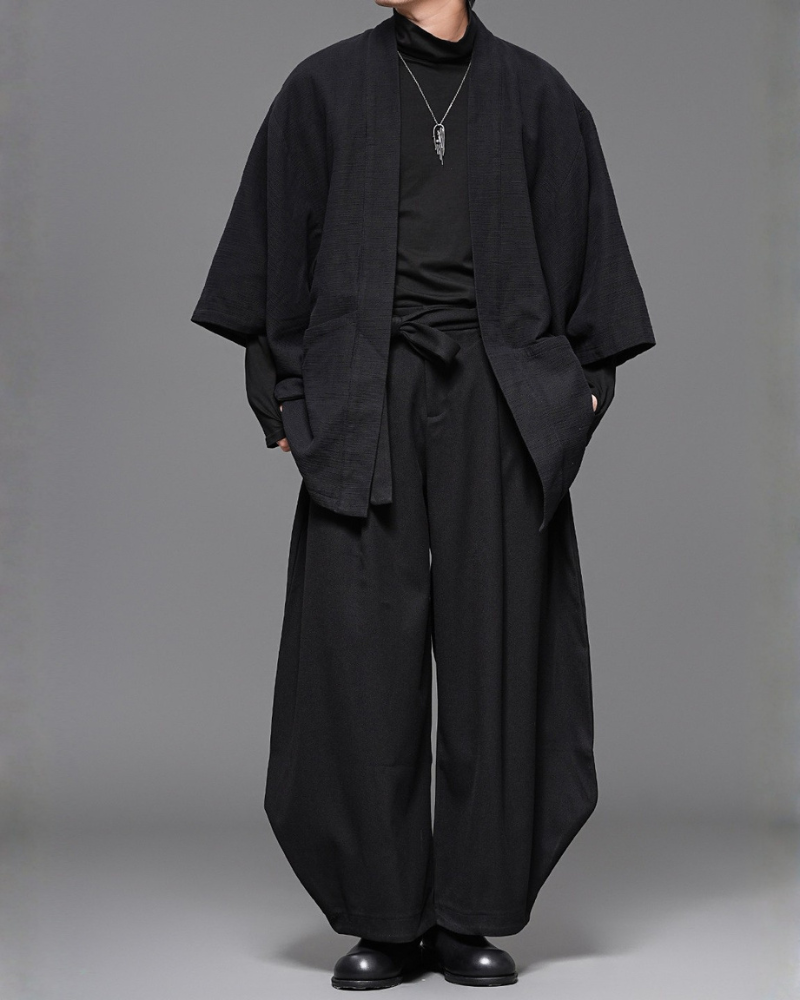 Minimalist Japanese Darkwear Winter Men&