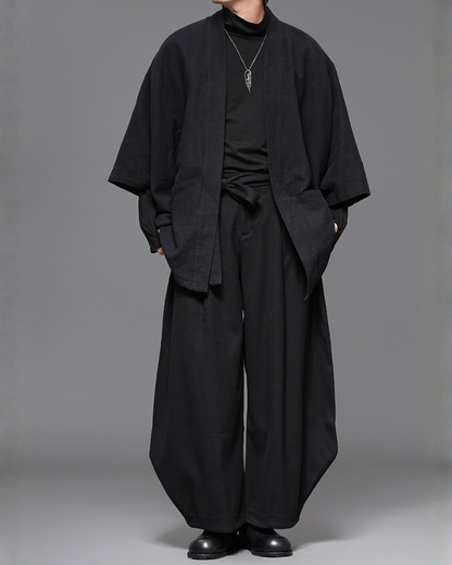 Minimalist Japanese Darkwear Winter Men&