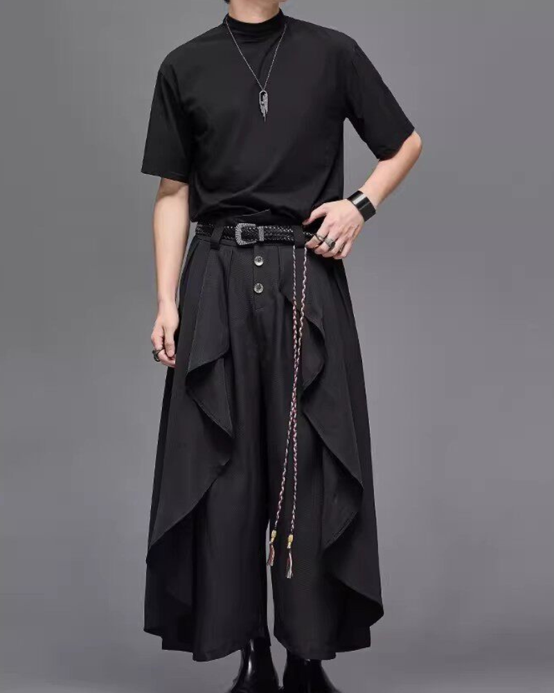 Minimalist Japanese Ice-Silk Mock Neck Basic T-Shirt