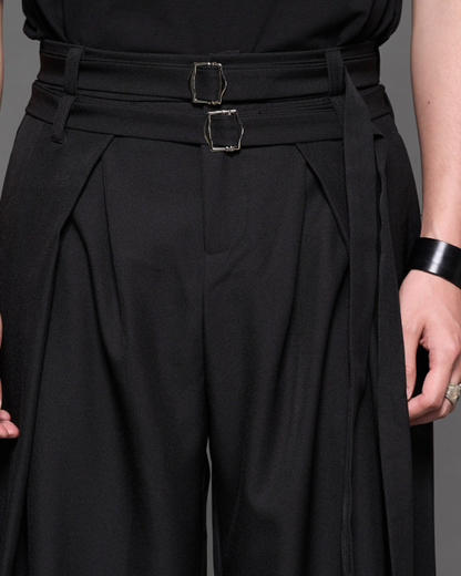 Modern Japanese Style Straight Wide-Leg Hakama Pants