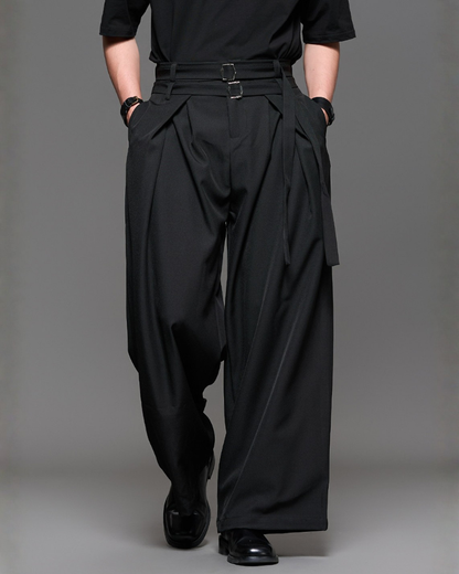 Modern Japanese Style Straight Wide-Leg Hakama Pants