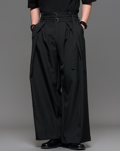 Modern Japanese Style Straight Wide-Leg Hakama Pants